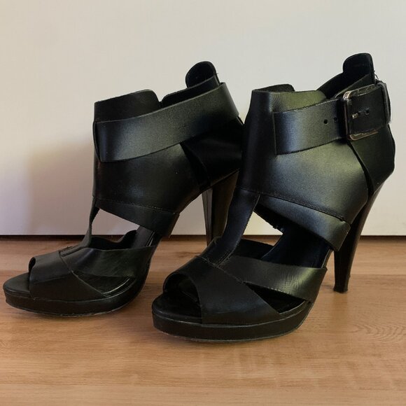 ALDO Shoes Sandal Heel w/ Buckle (Black, EU 39 / US 8.5) - Picture 3 of 11